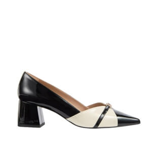 L.K. Bennett Heather Black Patent Motif Courts